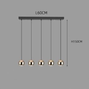 Suspension Élégante en Laiton à Forme de Sphère Alignée