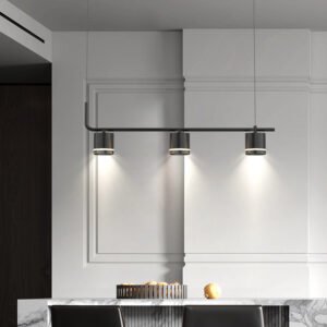 Suspension Géométrique Noire en Métal - Élégance Minimaliste