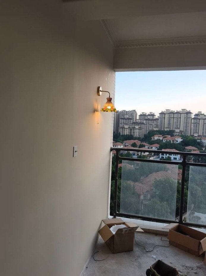 Tiffany Rose Suspension Vitrail Pastel