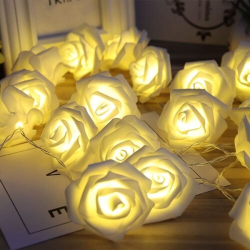 Guirlande Lumineuse Fleurs de Rose LED Éclat Satiné