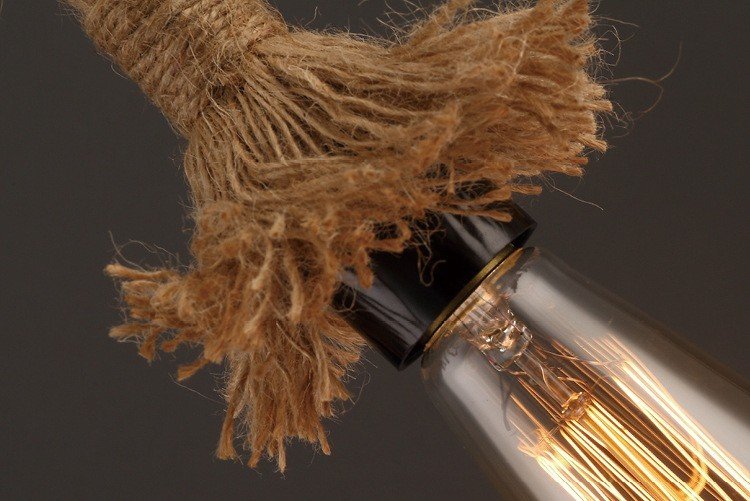 Suspension Corde Chanvre Tressée Industrial Chic