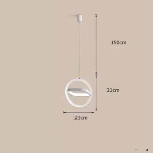 Suspension Géométrique Minimaliste en Métal Noir et Blanc