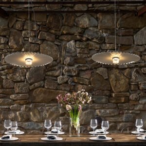 Suspension Nordique à Disques Plissés en Métal