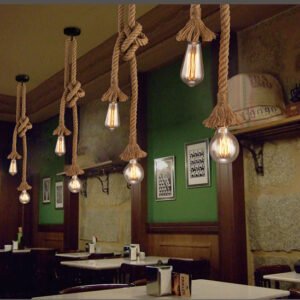 Suspension Corde Chanvre Tressée Industrial Chic