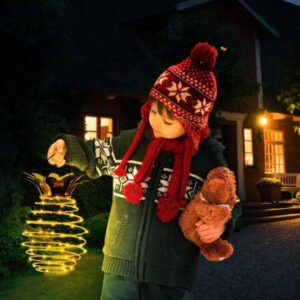 Lustre Solaire Ananas en Fil Doré