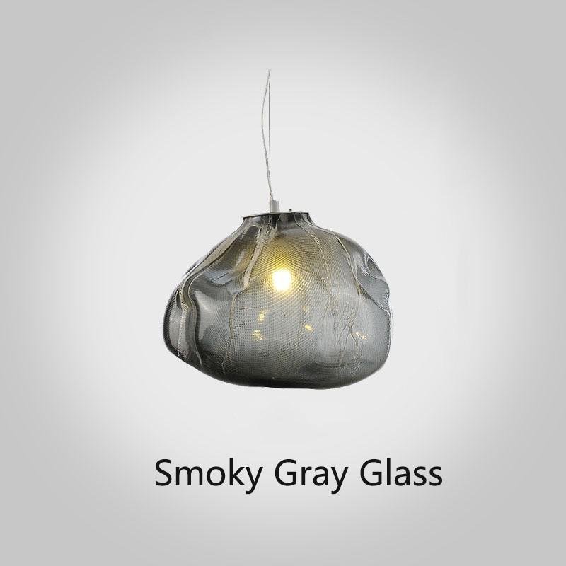 Lustre Verre Fumé Nuages Art Moderne