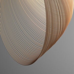 Suspension Lamelle Organique en Bois Clair