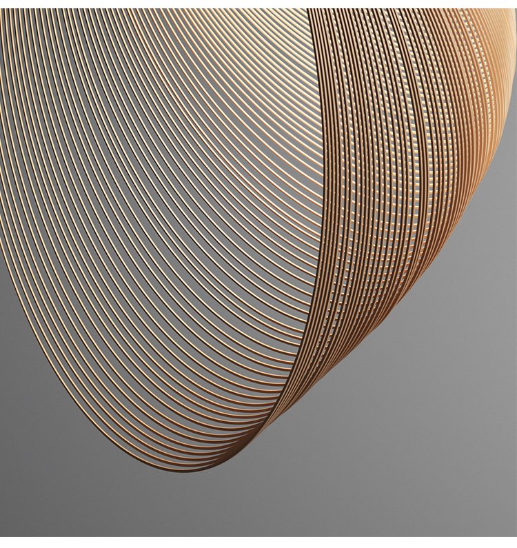 Suspension Lamelle Organique en Bois Clair