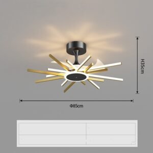 92711252-130c-4c85-abb2-b40321fdb3b1.jpg Plafonnier Fan Nordic à Tiges Étoilées en Métal Doré