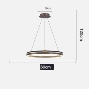 Suspension Anneaux Lumineux en Métal Noir Mat