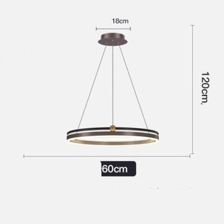 Suspension Anneaux Lumineux en Métal Noir Mat