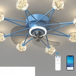 Plafonnier Étoilé en Laiton avec Globes Verre Motifs