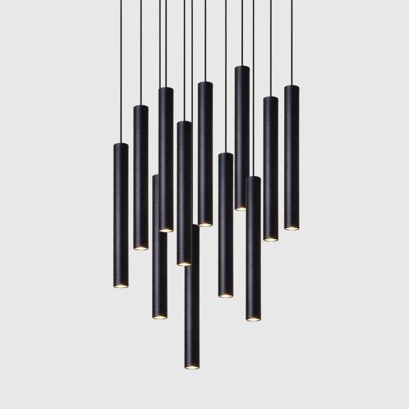 Suspension Tubulaire Noire en Alliage d'Aluminium