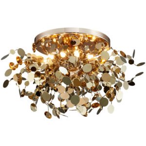 Suspension Disc Métallique Dorée Élégante