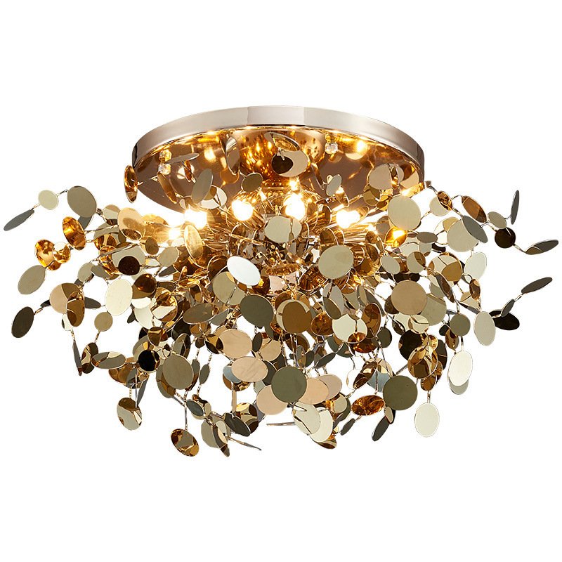 Suspension Disc Métallique Dorée Élégante