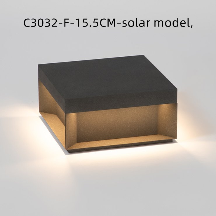Borne Solaire Cubique en Métal Minimaliste