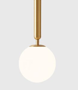 Suspension en Verre Dépoli Blanc Ligne Longue et Géométrique