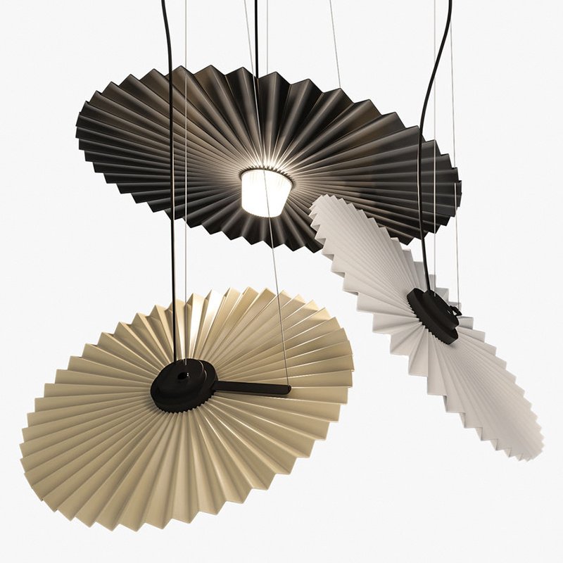 Suspension Nordique à Disques Plissés en Métal