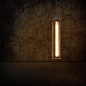 Suspension Industrielle Élégante en Cuivre à Abat-Jours Cages