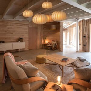 Suspension Luminaire Bois Lames Concentriques