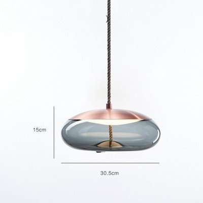 Élégante Suspension Laiton et Verre Évoquant la Corde Tressée