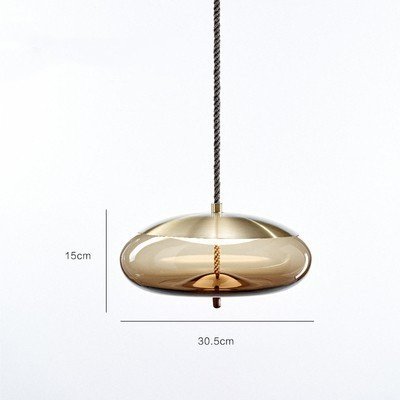 Élégante Suspension Laiton et Verre Évoquant la Corde Tressée