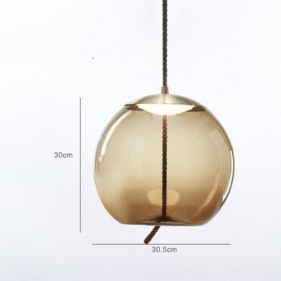 Élégante Suspension Laiton et Verre Évoquant la Corde Tressée