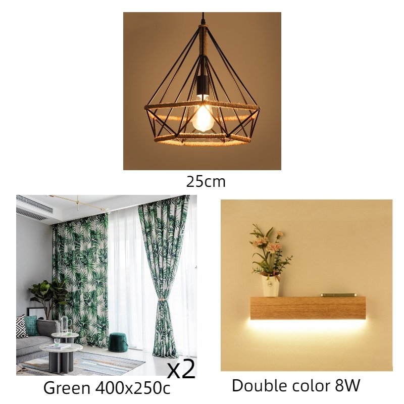 Suspension Industrielle en Métal Noir avec Corde Naturelle