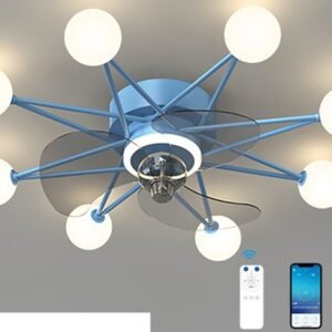 Plafonnier Étoilé en Laiton avec Globes Verre Motifs