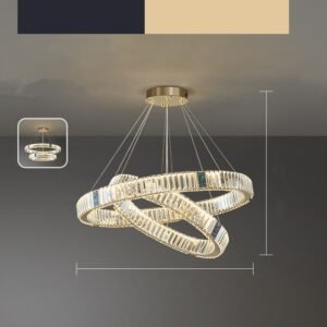 Suspension Cristal Postmoderne avec Structure Dorée