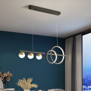 Suspension Rectangulaire en Laiton Élégant et Verre Opalin