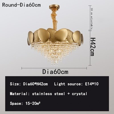 Lustre Luxueux Elégance Cristalline en Guirlandes D'or