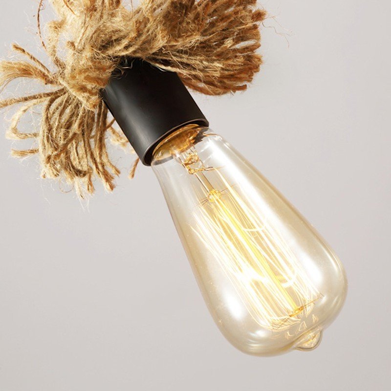 Suspension en Corde de Chanvre Éclat Rustique Industriel