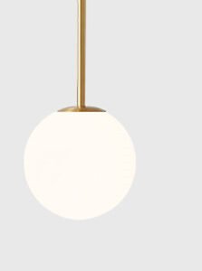 Suspension en Verre Dépoli Blanc Ligne Longue et Géométrique