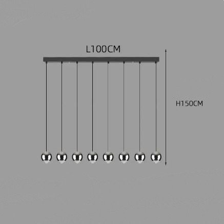 Suspension Élégante en Laiton à Forme de Sphère Alignée