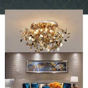 Suspension Disc Métallique Dorée Élégante