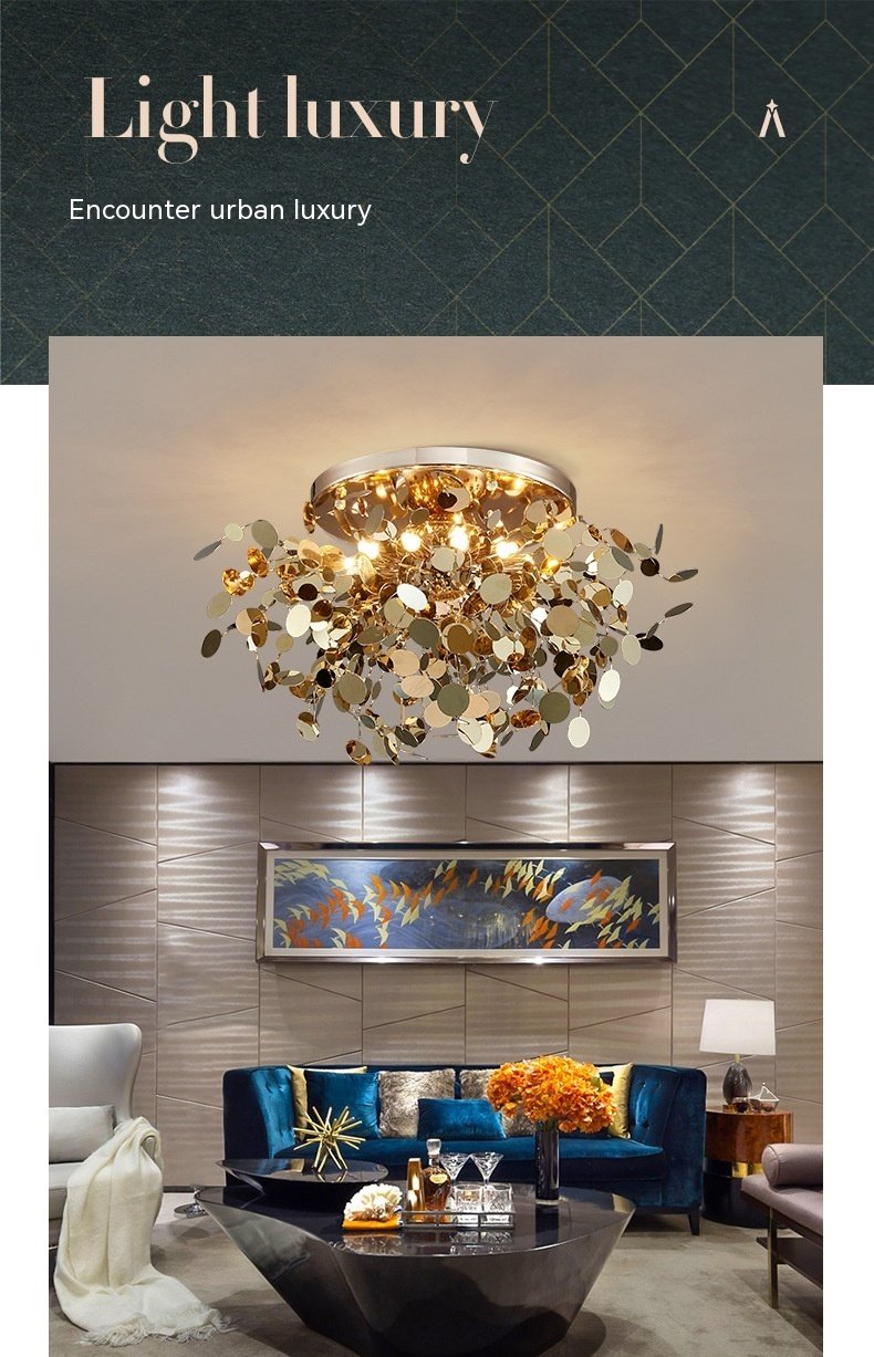 Suspension Disc Métallique Dorée Élégante