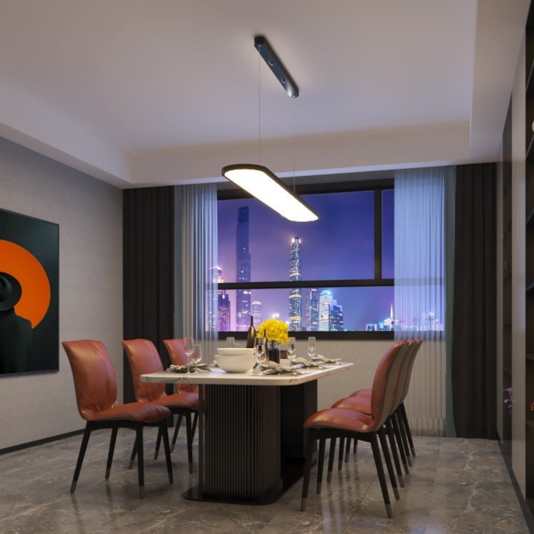 Suspension Élégante Poisson Minimaliste en Métal Noir et PMMA