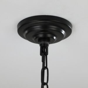 Chandelier Géométrique Métal Noir Mat