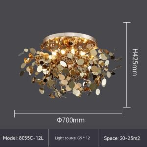 Suspension Disc Métallique Dorée Élégante